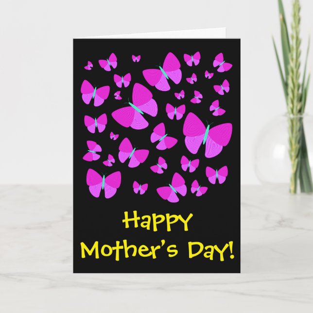 Carte Many Artistic Butterflies + "Joyeux anniversaire ! (Devant)