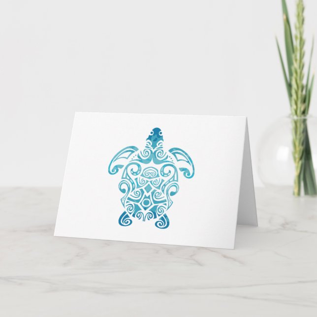 Carte Maori Turtle Honu Art Tribal Tattoo Idée cadeau (Devant)