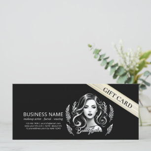 Carte Maquillage Artiste Coiffure Stylo moderne Noir Bla