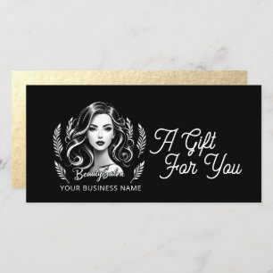 Carte Maquillage Artiste Coiffure Stylo moderne Noir Bla