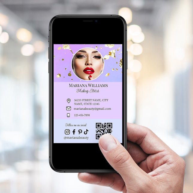 Carte maquillage artiste médias sociaux photo affaires n (Créateur téléchargé)