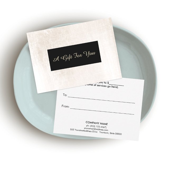 Carte Marbre brossé blanc Élégant certificat cadeau Spa (Créateur téléchargé)