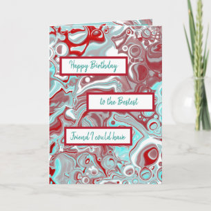 Carte Marbre de Bourgogne turquoise Joyeux Ami d'anniver