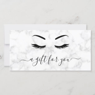 Carte Marbre moderne Lashes Élégant certificat cadeau