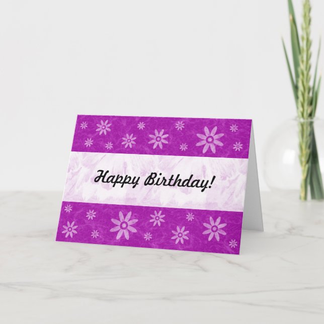 Carte Marbre pourpre - Avec Fleurs (Devant)