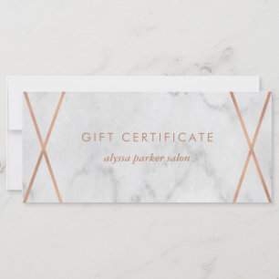 Carte Marbre Rose d'or Faux géométrique   Certificat cad