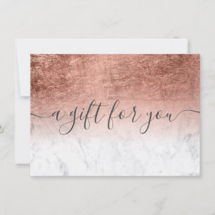 Carte marbre rose or foin ombre cadeau certificat cadeau