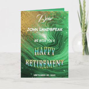 Carte Marbre vert et Parties scintillant d'or joyeuse re