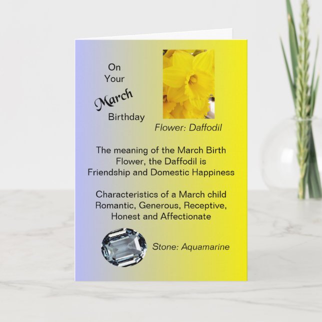 Carte March Birthday Card (Devant)