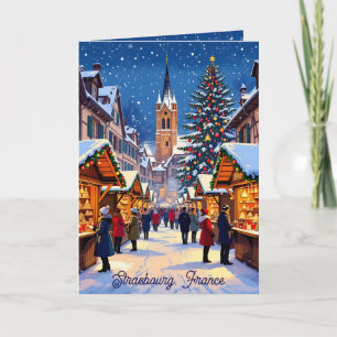 Carte Marché de Noël personnalisé de Strasbourg, France