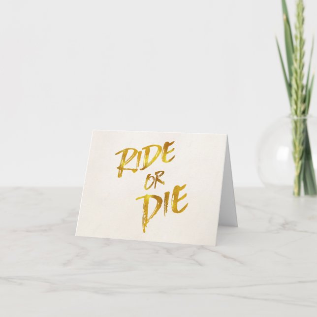Carte Marche ou mourir Gold Faux Foil Metallic Motivatio (Devant)