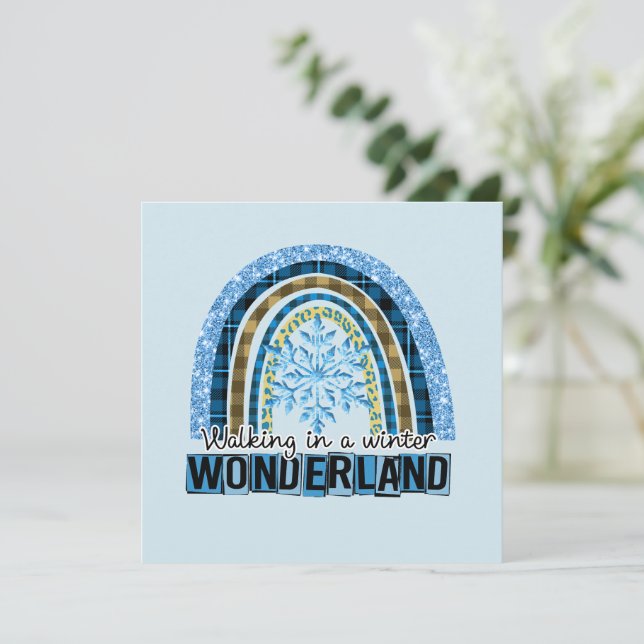 Carte Marcher dans une Wonderland d'hiver | Blue Rainbow (Debout devant)