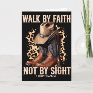 Carte Marcher par la foi et non par la vue Cowboy Cowgir