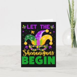 Carte Mardi Gras Costume Laisser Les Shenanigans Commenc
