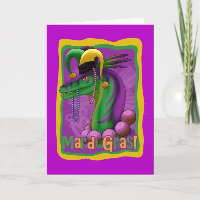 Carte Mardi Gras Dinosaur (Devant)