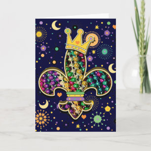 Carte Mardi Gras Fleur