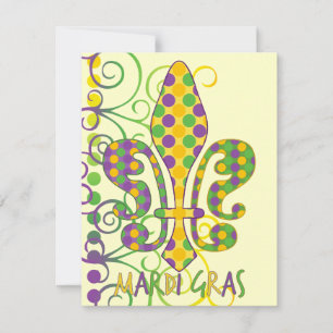 Carte Mardi Gras Fleur de Dots