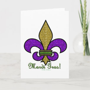 Carte Mardi Gras Fleur De Lis Coloré
