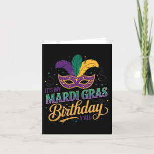 Carte Mardi Gras Masque d'anniversaire C'est mon Mardi G
