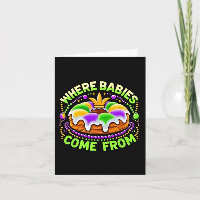 Carte Mardi Gras Où Les Bybies Viennent Du King Cake (Devant)