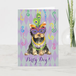 Carte Mardi gras Yorkie