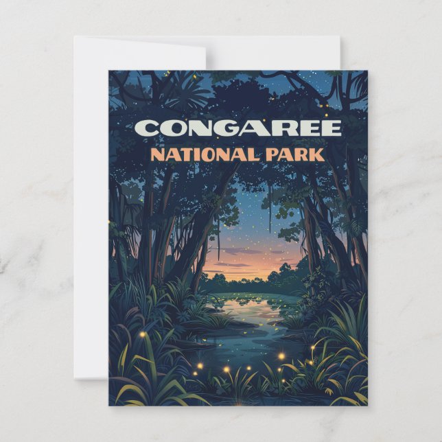 Carte Marécage du parc national de Congaree Caroline du  (Devant)