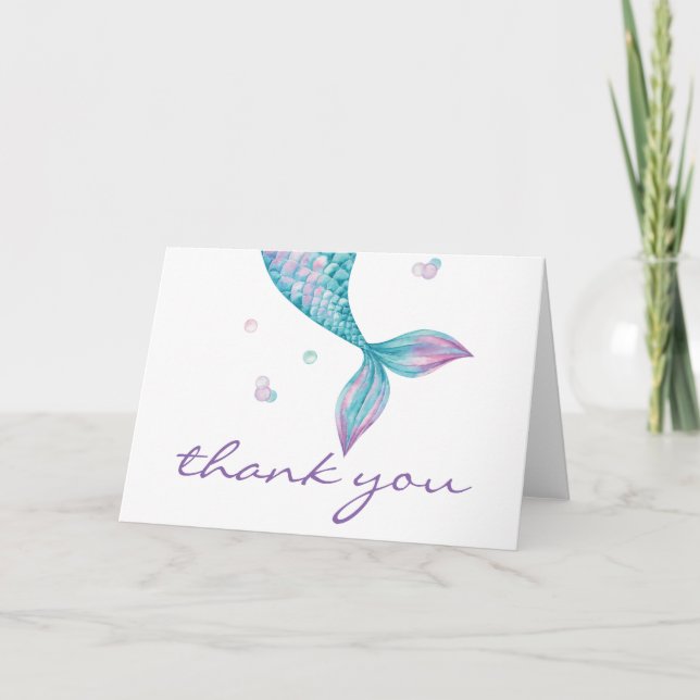 Carte Marée de sirène sous la mer Merci d'anniversaire (Devant)