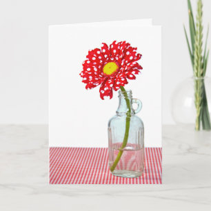 Carte marguerite à pois en bouteille pour ami