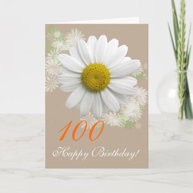 Carte marguerite blanche d'anniversaire de l'âge (Devant)