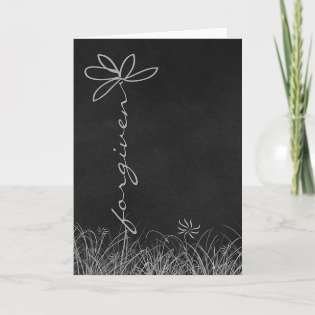 Carte marguerite de texte pardonnée sur tableau de bord (Devant)