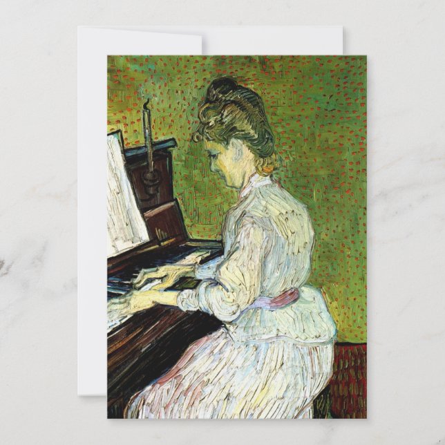 Carte Marguerite Gachet au piano par Vincent van Gogh (Devant)