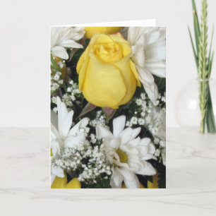 Carte Marguerites blanches de rose jaune