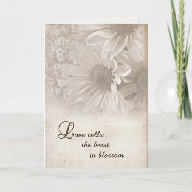 Carte Marguerites Mariages douces (Devant)