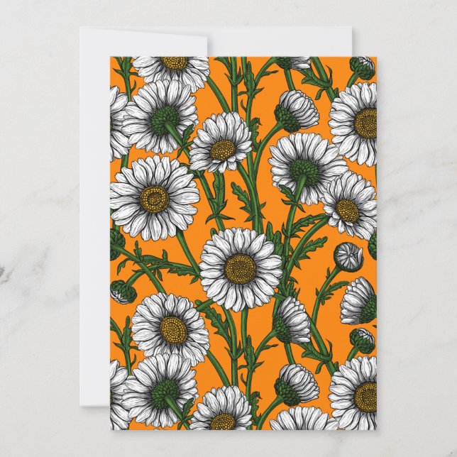 Carte Marguerites sur orange (Devant)