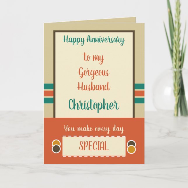 Carte Mari Anniversaire chaque jour est spécial orange (Devant)