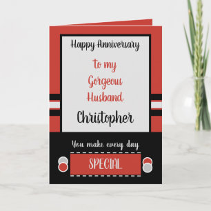 Carte Mari Anniversaire chaque jour est spécial rouge