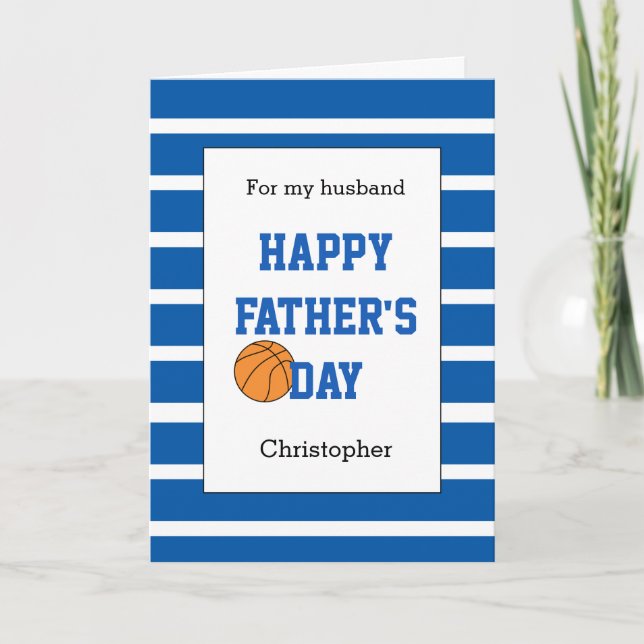 Carte Mari de Fête des pères de basket-ball bleu (Devant)