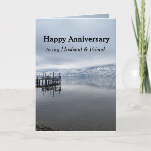 Carte Mari et ami Anniversaire Peaceful Lake Dock