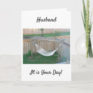 CARTE **MARI** HAMMOCK VOUS ATTEND POUR VOTRE ANNIVERSAI
