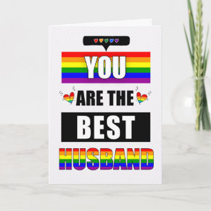 Carte Mari Je t'aime Typographie LGBTQ Arc-en-ciel