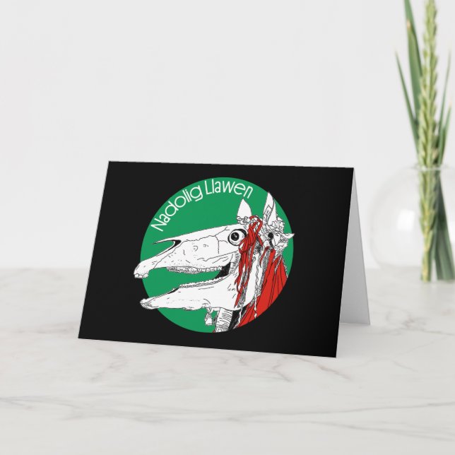 Carte Mari Lwyd Welsh Christmas (Devant)