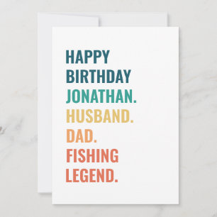 Carte Mari Papa Pêche Légende Nom personnalisé Anniversa