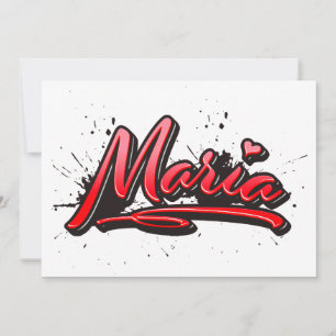 Carte Maria Heart Splash Graffiti