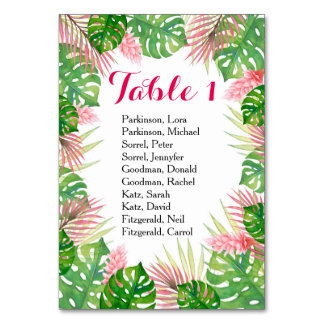 Carte mariage à aquarelle de fleurs tropicales