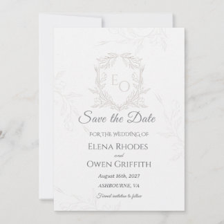 Carte Mariage à la ligne artistique minimaliste 'Save th