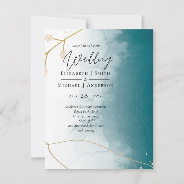 Carte Mariage Abstrait moderne scandinave japonais (Devant)
