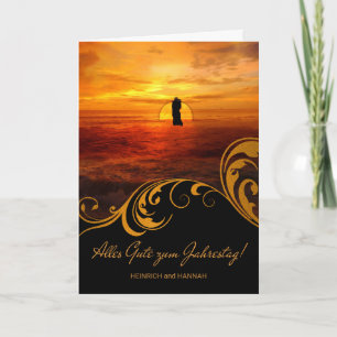 Carte Mariage ALLEMAND Anniveraire Amour Couple de couch