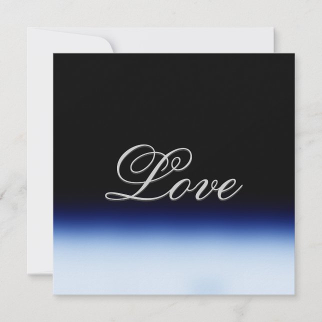 Carte Mariage Amour Bleu Noir Sophistiqué (Devant)
