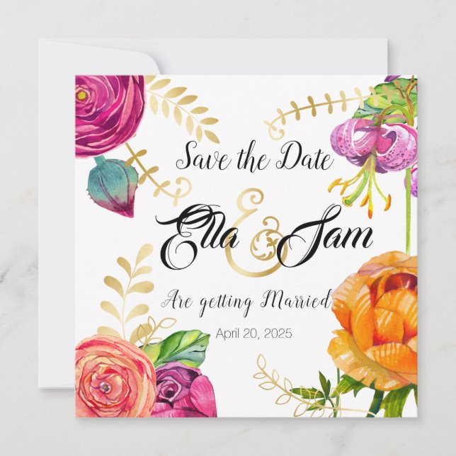 Carte Mariage amusant floral  (Devant)