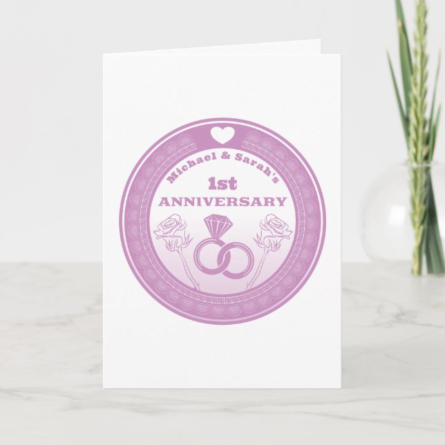 Carte Mariage anniversaire dentelle look changer l'année (Devant)